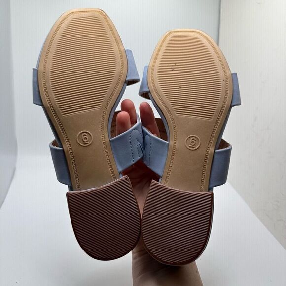 CUSHIONAIRE Women's Nolita two band low block heel slide sandal +Memory Foam 6 B - Picture 5 of 7